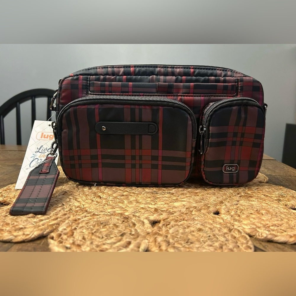 Lug Switcheroo Black & Berry Plaid NWT